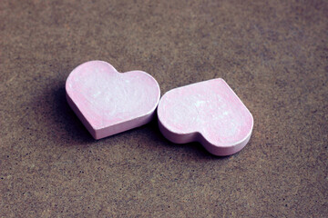 Fototapeta premium Little heart shaped objects, valentine's day concept