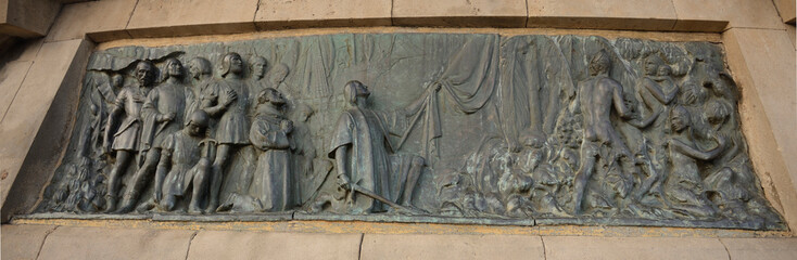 Columbus Monument in Barcelona, Spain