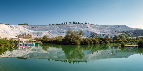 The Thermal Pools and Travertine Terraces of Pamukkale In Denizli Province, Turkey