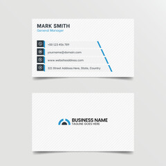 Simple Classic White and Blue Visiting Card Design Template