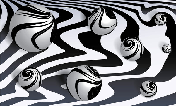 Black-white abstract paint striped background