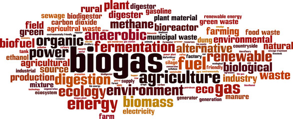 Naklejka premium Biogas word cloud