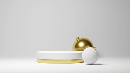 Minimal luxury white design Cylinder box podium in white concrete wall background. Display scene stage platform showcase, product, presentation, cosmetic. 3D render