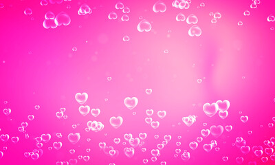 Beautiful modern floating heart bubble frame background.