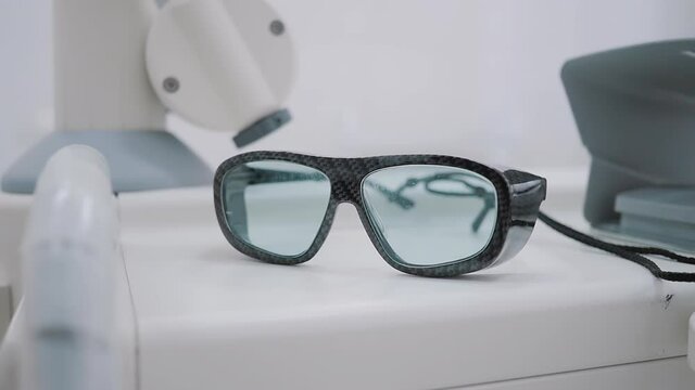 Special medical glasses for the endoscope. Surgical glasses