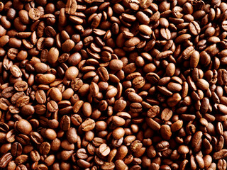 Roasted coffee beans for background