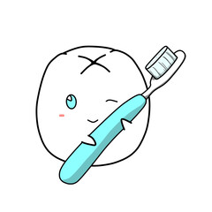 歯ブラシを持った歯（想像）
