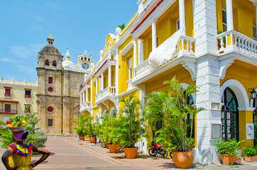 Cartagena ist  eine der schönsten Kolonialstädte Südamerikas - obrazy, fototapety, plakaty