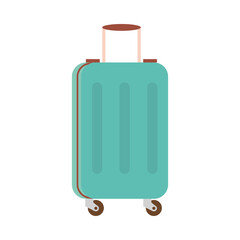 travel vacations suitcase with handle and wheels isolated vector icon