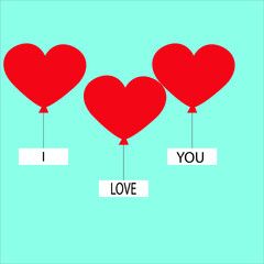 baloons with the inscription I love you