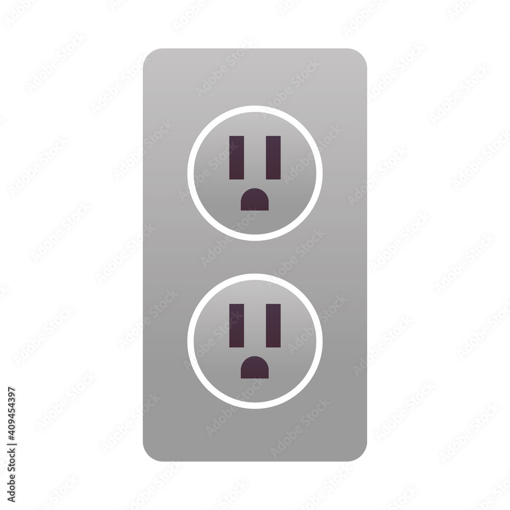 Sticker double socket construction and renovation tool icon, home repair concept