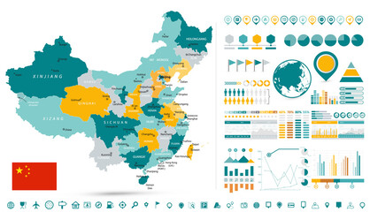 China Map and Infographics elements