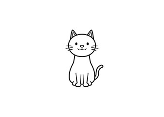 正面を向いて座る猫のイラスト