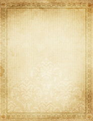 Grunge paper with patterns and border.