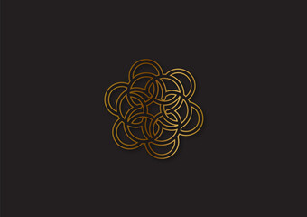 Geometric Luxury logo template gold color,modern, minimalis design