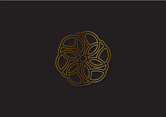 Geometric Luxury logo template gold color,modern, minimalis design