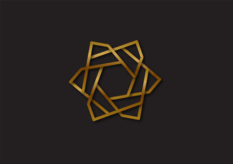 Geometric Luxury logo template gold color,modern, minimalis design