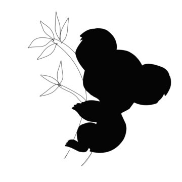 recommend clip art: silhouette of a koala Australia illustration vector.