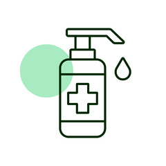 Washing hand with sanitizer liquid soap icon