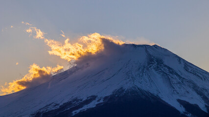 Fototapeta na wymiar 富士山　夕焼け　雲