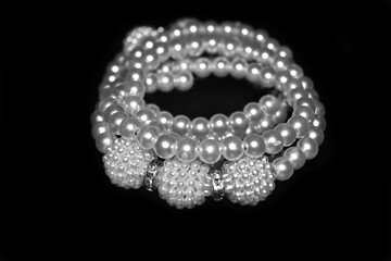 necklace black and white photo