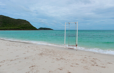 The beach of Samae San island at Chonburi in Thailand