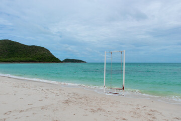 The beach of Samae San island at Chonburi in Thailand