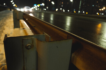 transport on the road in the evening