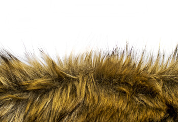 Alternative to natural animal fur. Artificial fur used in the textile industry. Isolated element on...