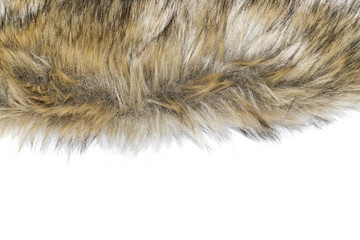 Alternative to natural animal fur. Artificial fur used in the textile industry. Isolated element on...