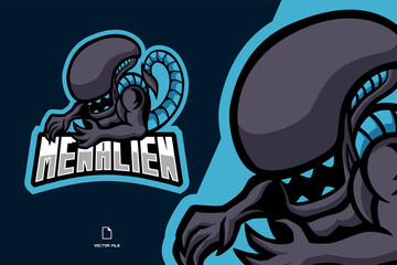 alien predator mascot esport logo illustration template © eryusan