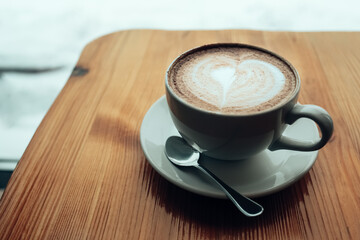 Cup of cappuccino coffee