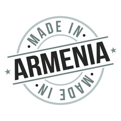 Made In Armenia Stamp. Logo Icon Symbol. Design Certificated Round. Seal National Product.