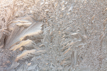 a winter window covered by frost