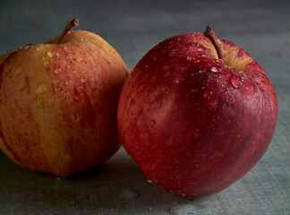 Apples with droplets