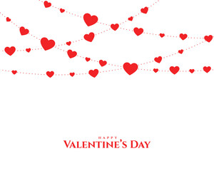 valentines day hearts garland card design