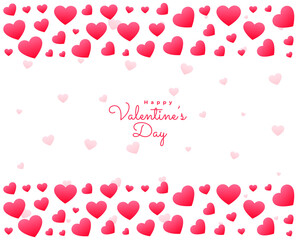 valentines day hearts card on white background