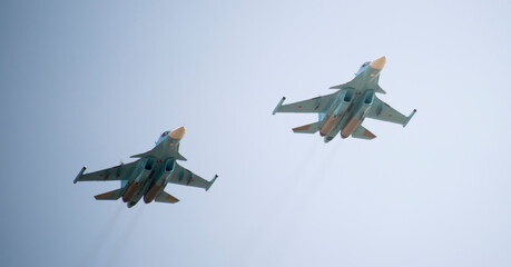Aircraft Su-34  at the event for the 70th anniversary of Victory in Great Patriotic War