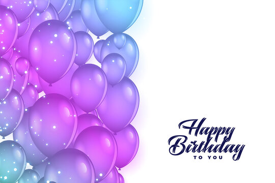 happy birthday balloons decoration background