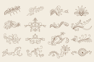 nice floral decoration ornaments big set