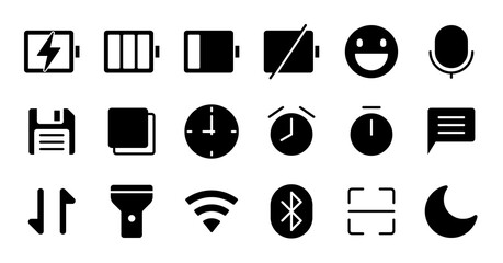Glyph essential UI Icon set.