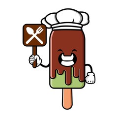 cute ice cream cartoon mascot character