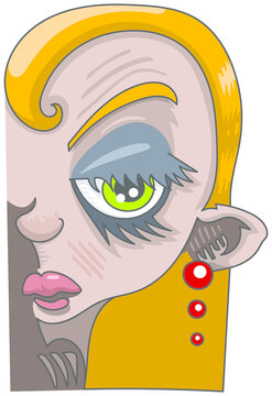 Visage de femme blas&eacute;e
