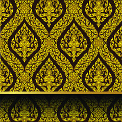 Thai pattern dark blue background Premium Vector
