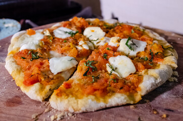 close up of pizza