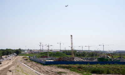 Fototapeta na wymiar Construction of the stadium for football World Cup in 2018 in Rostov-on-Don