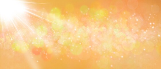 Sfondo banner dorato con la luce magica, stelle brillanti e bokeh 