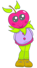 Personnage cerise timide