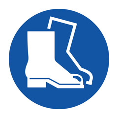 Mandatory symbols Must wear safety shoes Vector illustration