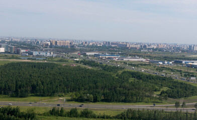 Fototapeta na wymiar View of St. Petersburg from height